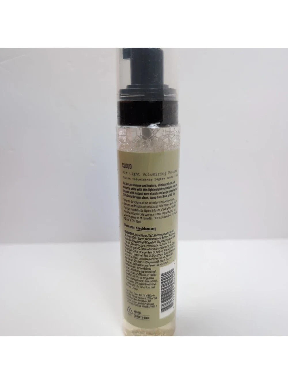 Cloud Air Light Volumizing Mousse 3.6 Oz w/ Sugar Cane Extract Natural Texture